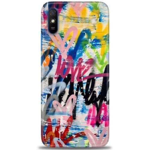Xiaomi Redmi 9A Kılıf HD Baskılı Kılıf - Lovee + Tam Ekran Koruyucu