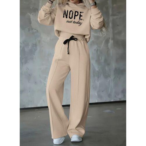 Kadın Uzun Kollu Nope Baskılı Beli Ribanalı Ikili Takım