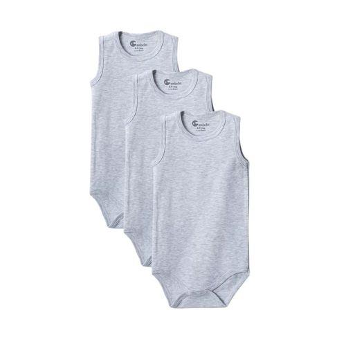 Gri Askılı Body Zıbın 2-7 YAŞ Çocuklar İçin (3 ADET) Alttan Çıtçıtlı Özel Gereksinimli