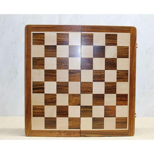 Özel Vernikli Mıknatıs Taşlı Ahşap Katlanabilir Kutulu Satranç Oyunu 30 Cm