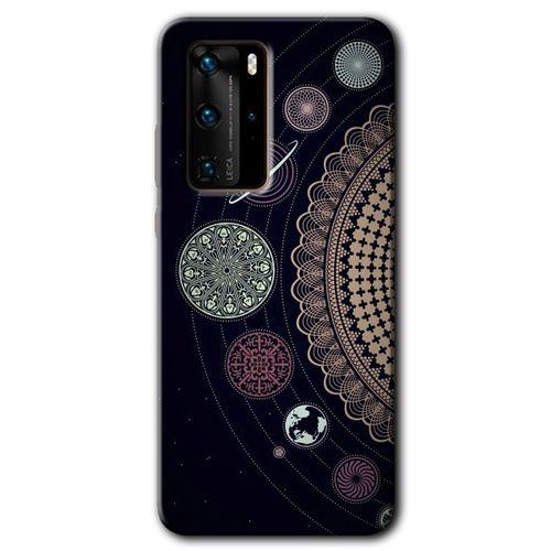 MRCİLETİSİM Huawei P40 Pro Kılıf HD Desen Baskılı Arka Kapak + Temperli Cam - Gezegen Döngüsü