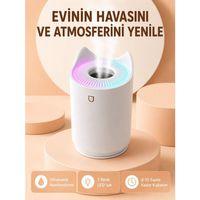 Hava Nemlendirici Buhar Makinesi Aromaterapi Led Işıklı Oda Nemlendirici