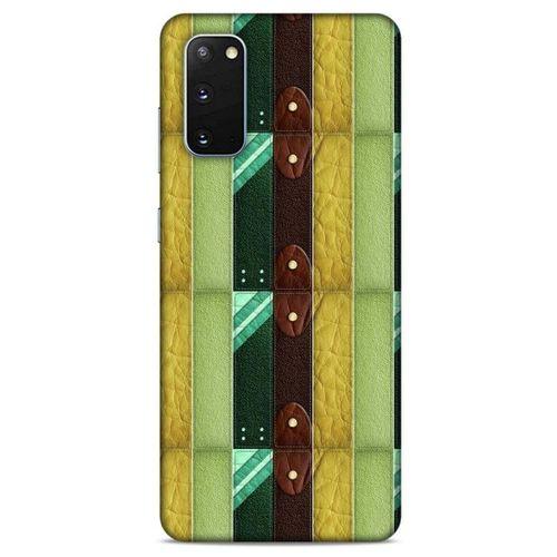 Samsung Galaxy S20 Kılıf Patchwork (15) Antişok Kılıf Yeşil Kahve