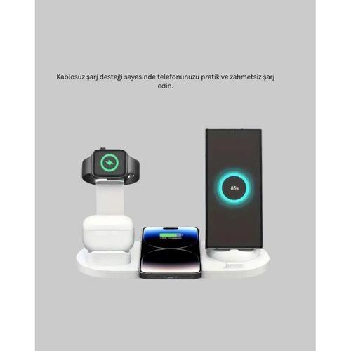 Masaüstü Düzenleyici 4’ü 1 Arada Kablosuz Şarj Aksesuarı