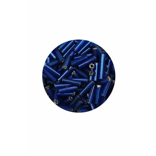 Uzun Boru Kesme Boncuk Çap 2mm Uzunluk 10 mm - 20 Gram - Lacivert - BNC233