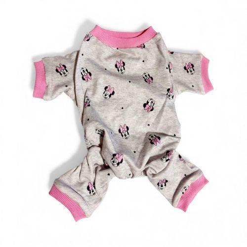 Pink Minnie Kedi Tulumu | Pamuklu Penye Kedi Kıyafeti | Küçük Irklar İçin | Tüy Dökülmesini Azaltır