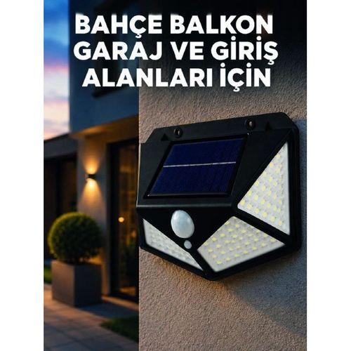 Solar Led Bahçe Aydınlatma Lambası 3 Işık Modlu Sensörlü Duvar Tipi Dış Mekan