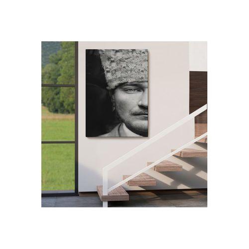 Atatürk Portre Tablosu Mustafa Kemal Atatürk Dikdörtgen Dekoratif Kanvas Duvar Tablosu-FP-140