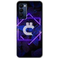 Tecno Camon 18 Kılıf HD Desen Baskılı Arka Kapak - Dark Neon Yaprak Ö Harfi