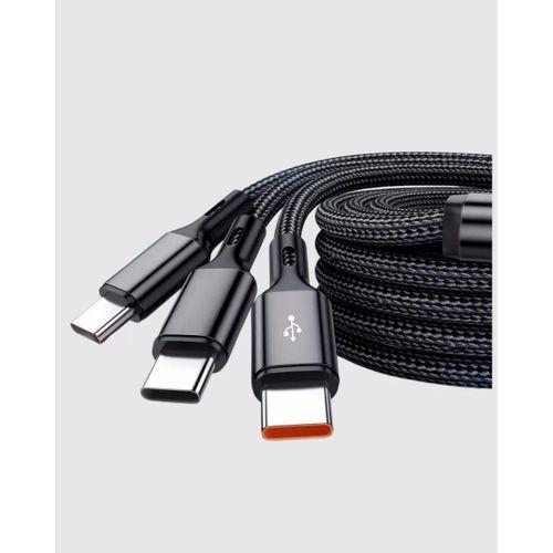 3’ü 1 Arada Hızlı Şarj Kablosu İos Android Type-c Uyumlu Ve Dayanıklı