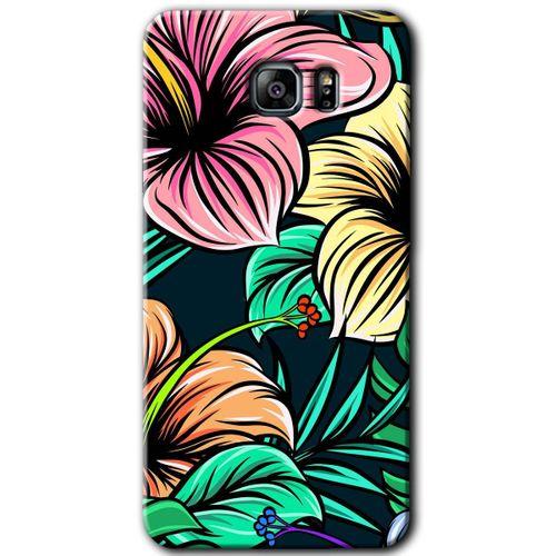 Samsung Galaxy Note 5 Kılıf HD Desen Baskılı Arka Kapak + Temperli Cam - Çizim Çiçekler