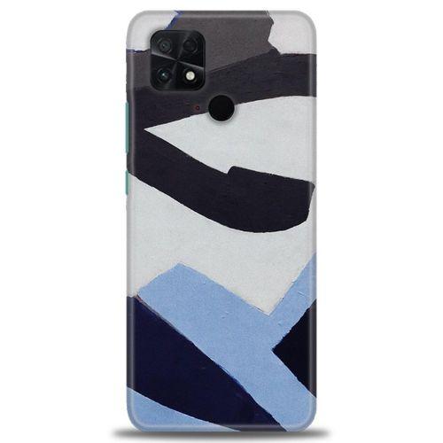 Xiaomi Poco C40 Kılıf HD Baskılı Kılıf - Gri Mavi + Tam Ekran Koruyucu
