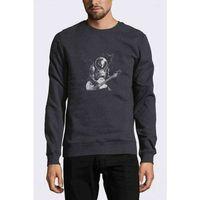 Astronol Kuru Kafa Uzaylı Gitar Gitarist Baskılı Füme Antrasit Erkek Sweatshirt