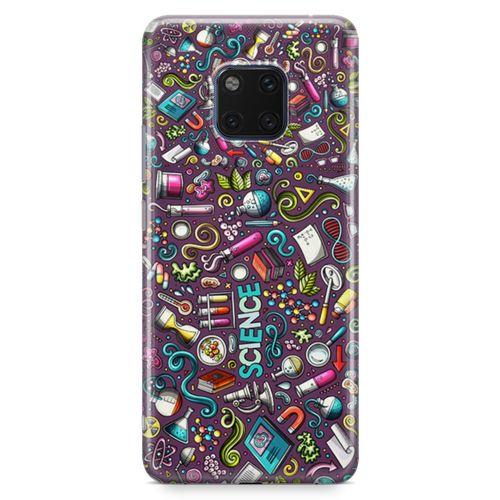 Huawei Mate 20 Pro Kılıf Bilim İçin Doodle Arka Kapak Koruma Desenli Full Koruyucu