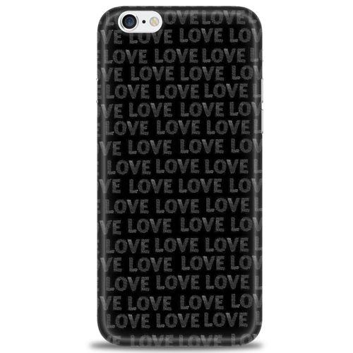 iPhone 6 Kılıf HD Baskılı Kılıf - Black Love + Tam Ekran Koruyucu