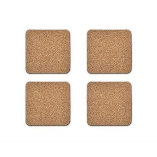 Ahşap Bardak Altlığı 4 Adet Çiçek Desen 9X9Cm