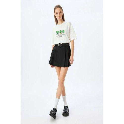 Koton Kaktüs Baskılı Bisiklet Yaka Kısa Kollu Tişört