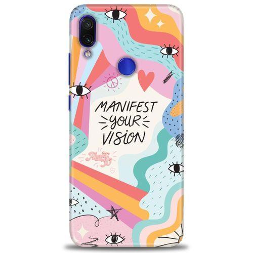 Xiaomi Redmi Note 7 Kılıf HD Baskılı Kılıf - Manifest Your Vision + Tam Ekran Koruyucu