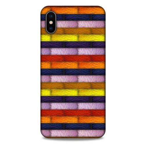 Apple iPhone XS Max Kılıf Patchwork (30) Silicone Case Şeker Pembe Sarı