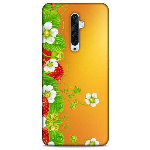 Lopard Oppo Reno 2z Uyumlu Kılıf Bahar (21) Koruyucu Kapak Çilek Ağacı
