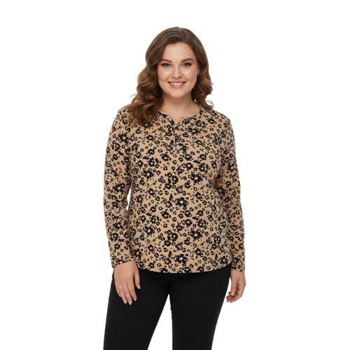 Kadın V Yaka Baskılı 2 Düğmeli Bluz BGL-ST05093