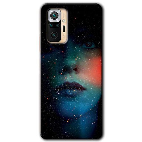 MRCİLETİSİM Xiaomi Redmi Note 10 Pro Kılıf Baskılı Kapak - Karanlık Kadın + 5D Tam Kaplayan Cam