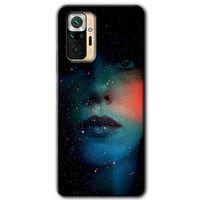 MRCİLETİSİM Xiaomi Redmi Note 10 Pro Kılıf Baskılı Kapak - Karanlık Kadın + 5D Tam Kaplayan Cam