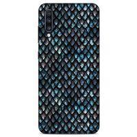 Samsung Galaxy A70 Kılıf Dragons (10) Full Koruma Kılıfı Ejderha Skin Mavi Beyaz