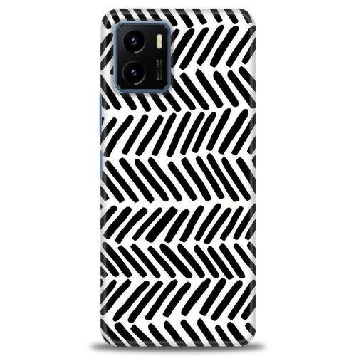 Vivo Y21S Kılıf HD Baskılı Kılıf - Siyah Çubuklar + Tam Ekran Koruyucu