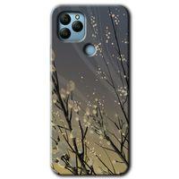 MRCİLETİSİM General Mobile GM 22 Plus Kılıf HD Desen Baskılı Arka Kapak + Temperli Cam - Branches Flowers