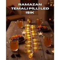 Ramazan Işıkları Pilli Altın Fener Tasarımlı Dekoratif Led Aydınlatma