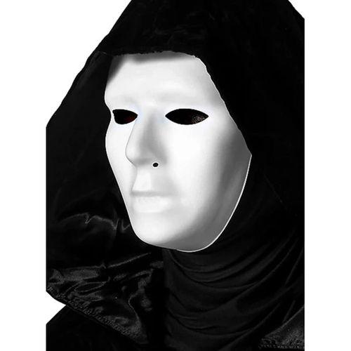 Eğitici Çocuk Siyah Kapüşonlu 120 cm Pelerin ve Beyaz Boyanabilir Tam Yüz Maske