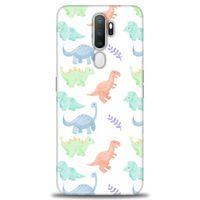 Oppo A9 2020 Kılıf HD Baskılı Kılıf - Minik Dinazorlar + Tam Ekran Koruyucu