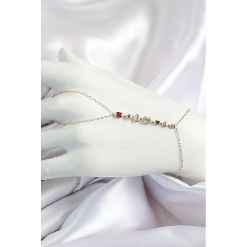 Pirinç Renkli Zirkon Taşlı Y Model Gold Renk Kadın Şahmeran