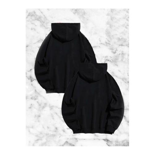 Örümcek Baskılı Sevgili Çift Kombini Kapüşonlu Sweatshirt - Hodie - Siyah