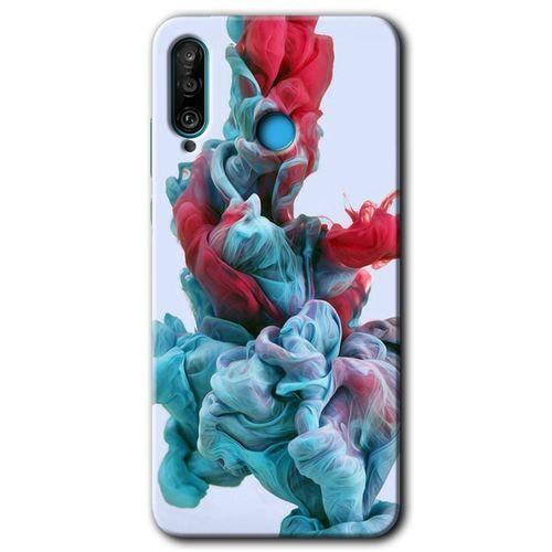 MRCİLETİSİM Huawei P30 Lite Kılıf Baskılı Kapak - Renkli Karışım + 5D Tam Kaplayan Cam