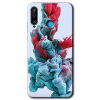 MRCİLETİSİM Huawei P30 Lite Kılıf Baskılı Kapak - Renkli Karışım + 5D Tam Kaplayan Cam