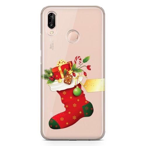 Huawei Nova 3e Kılıf Kırmızı Çorap Arka Kapak Koruma Desenli Full Koruyucu