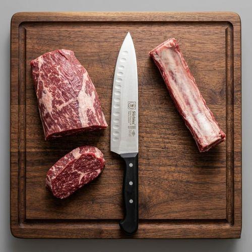 Sürbisa Sürmene 61090 Profesyonel Oluklu Şef Bıçağı 36 cm Paslanmaz Çelik Pimli Saplı Aşçı Bıçağı