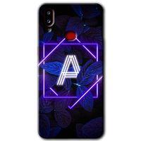 Potkal Hediye Fabrikası Samsung Galaxy A10s Kılıf HD Desen Baskılı Arka Kapak - Dark Neon Yaprak A Harfi