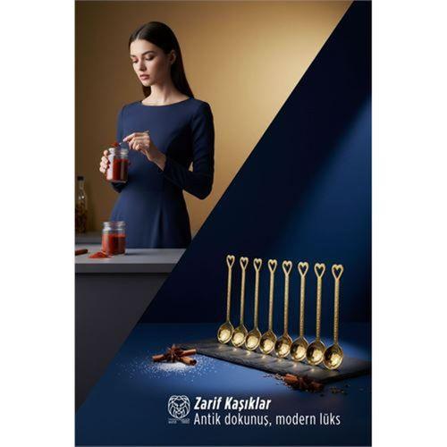8'li Lüks Gold Zamak Ölçü ve Baharat Kaşığı Seti - Özel Tasarım 722902