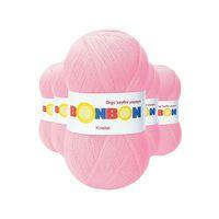 5 Adet Kristal El Örgü Lif İpi Şeker Pembe 98588 - bonbon mudanis