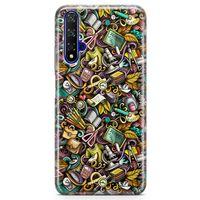 Honor View 20 Kılıf Canım Öğretmenim Doodle Arka Kapak Koruma Desenli Full Koruyucu