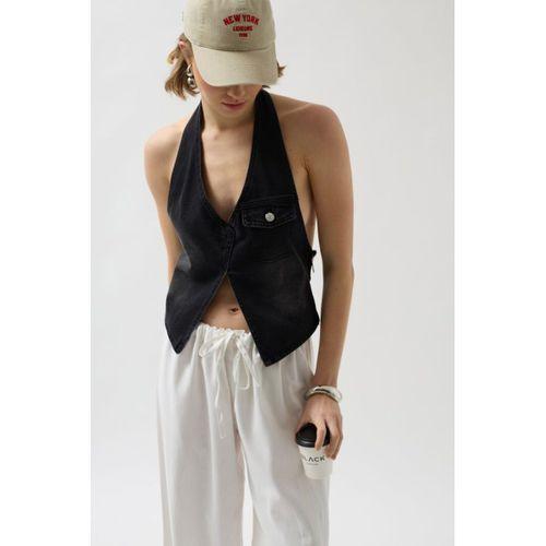 Asimetrik Denim Yelek