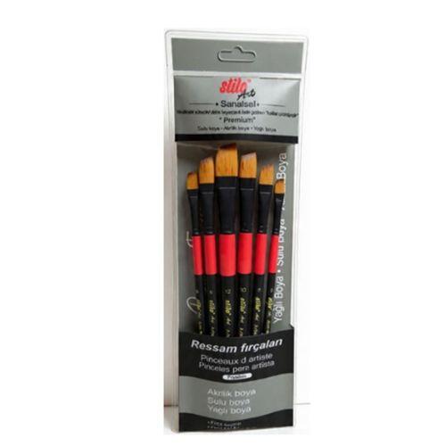 Stilo Art Yan Kesik Fırça Seti 6Lı Set-4