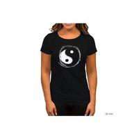 Ying Yang Splash Siyah Kadın Tişört