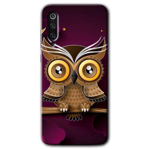 Xiaomi Mi 9 SE HD Baskılı Kılıf + 9D Tam Ekran Koruyucu - Owl Bird Branch