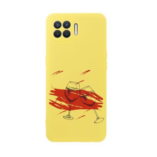 Oppo Reno 4 Lite Spilled Wine Premium Silikonlu Telefon Kılıfı