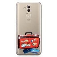 Huawei Mate 20 Lite Kılıf Turistik Valiz Arka Kapak Koruma Desenli Full Koruyucu