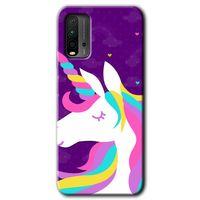 MRCİLETİSİM Poco M3 Kılıf Baskılı Kapak - Unicorn Sleep + 5D Tam Kaplayan Cam